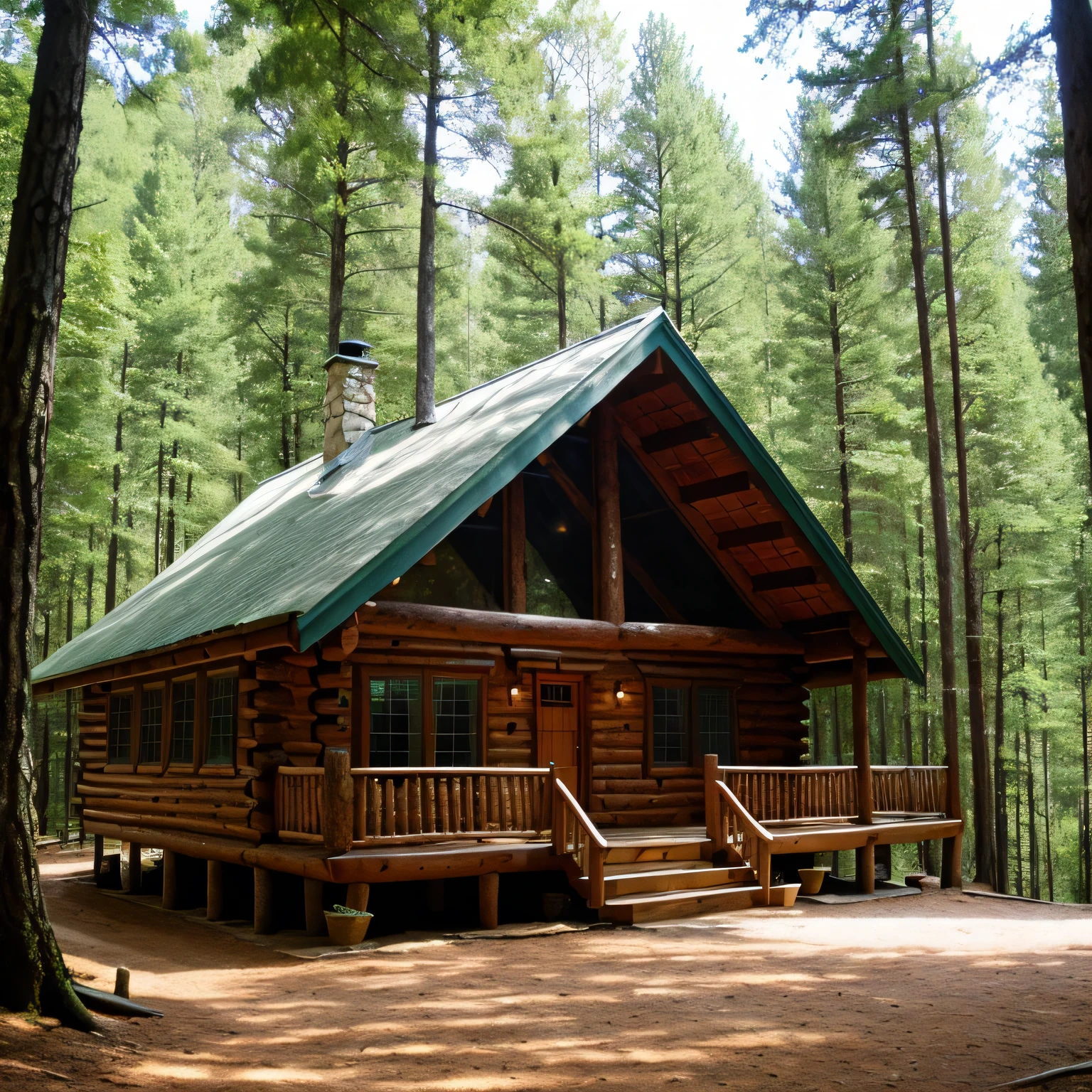 ((best quality)), ((masterpiece)), (detailed), cabin house, forest, 
