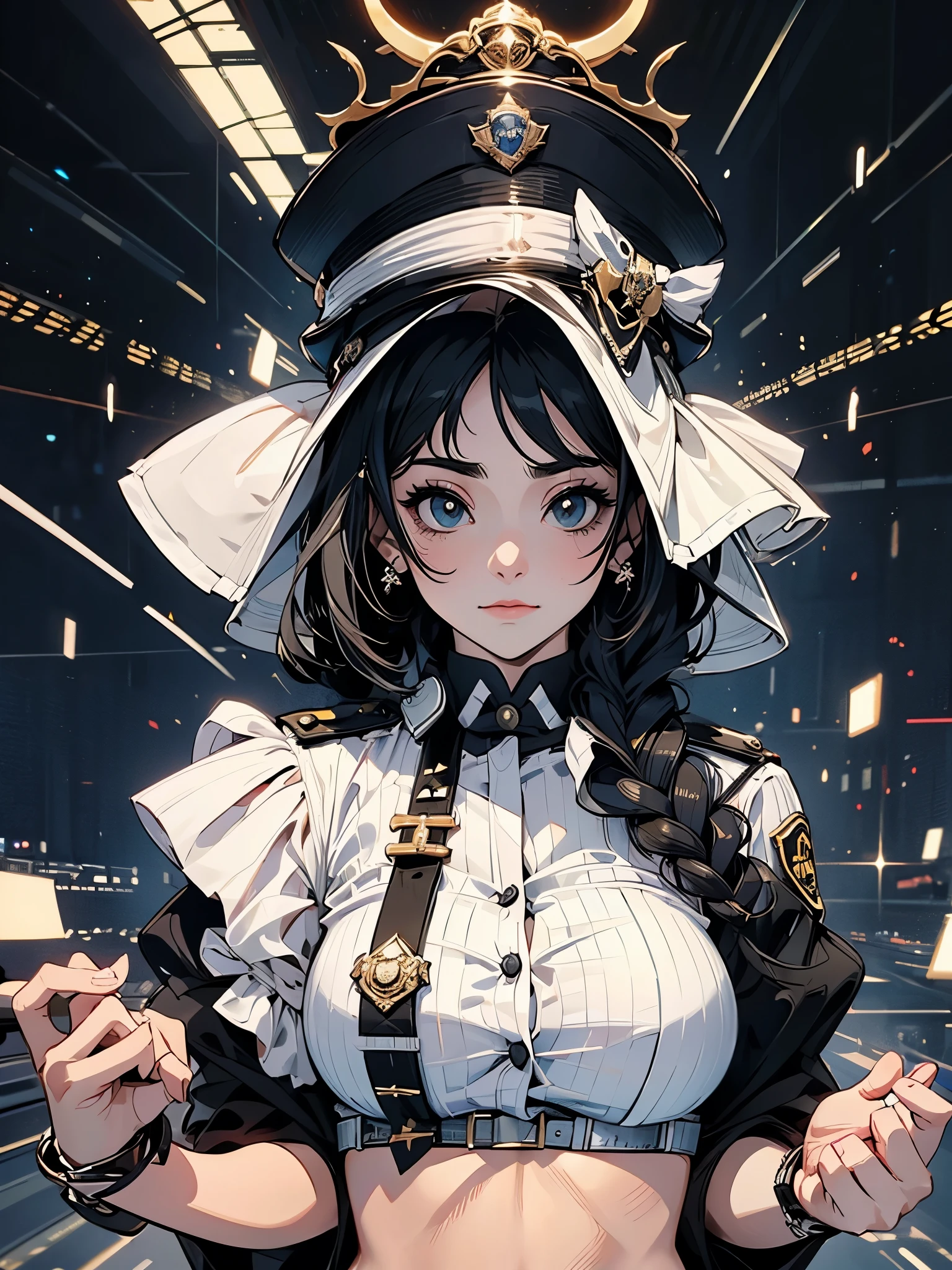 Ainda Koneko (DXD), 1 garota, uniforme policial, police hat, policial, Seios pequenos,