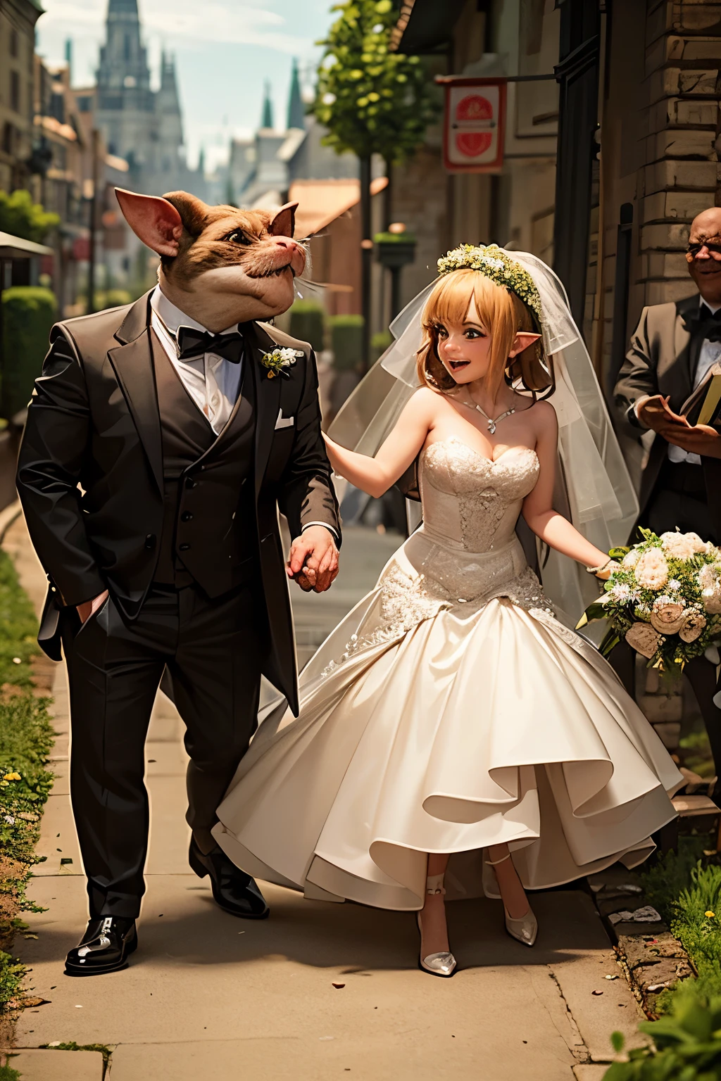 The wedding of a goblin woman and a rat man