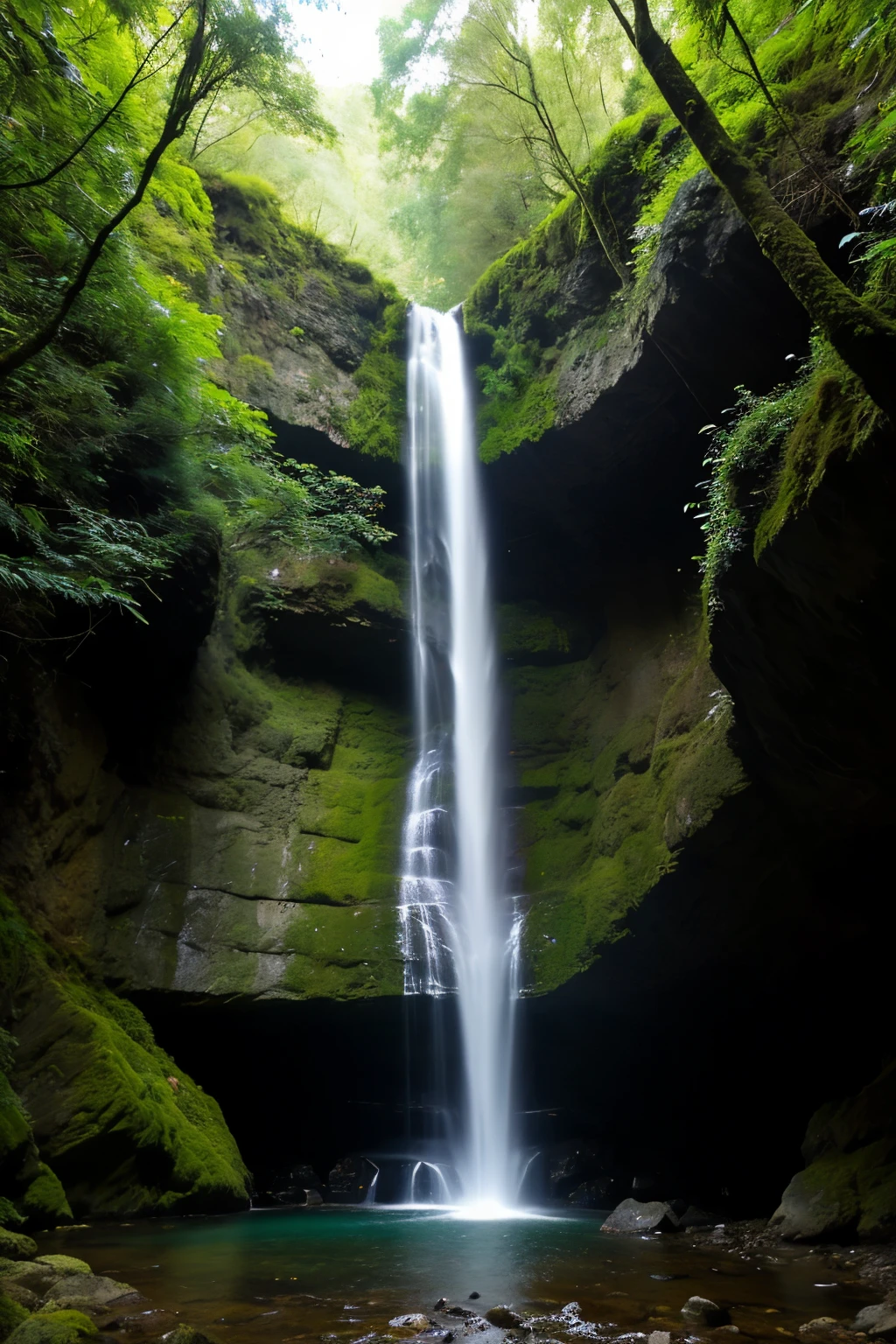 ((mejor calidad)), ((obra maestra)), (detallado), 1  un bosque con un claro iluminado por una cascada de estrellas donde y un tesoro