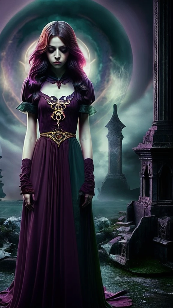 1girl, cthulhu mythos, lovecraft, detailed eldritch horror, dark fantasy, gothic, cinematic lighting, moody atmosphere, eerie, unsettling, otherworldly, (best quality,4k,8k,highres,masterpiece:1.2),ultra-detailed,(realistic,photorealistic,photo-realistic:1.37),dark colors,dramatic shadows,dramatic lighting,chiaroscuro,muted colors,somber,gloomy,haunting,mystical,occult,esoteric,arcane,enigmatic