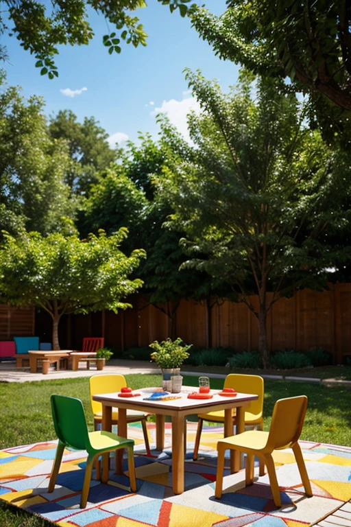 unique outdoor eating area for kindergarden