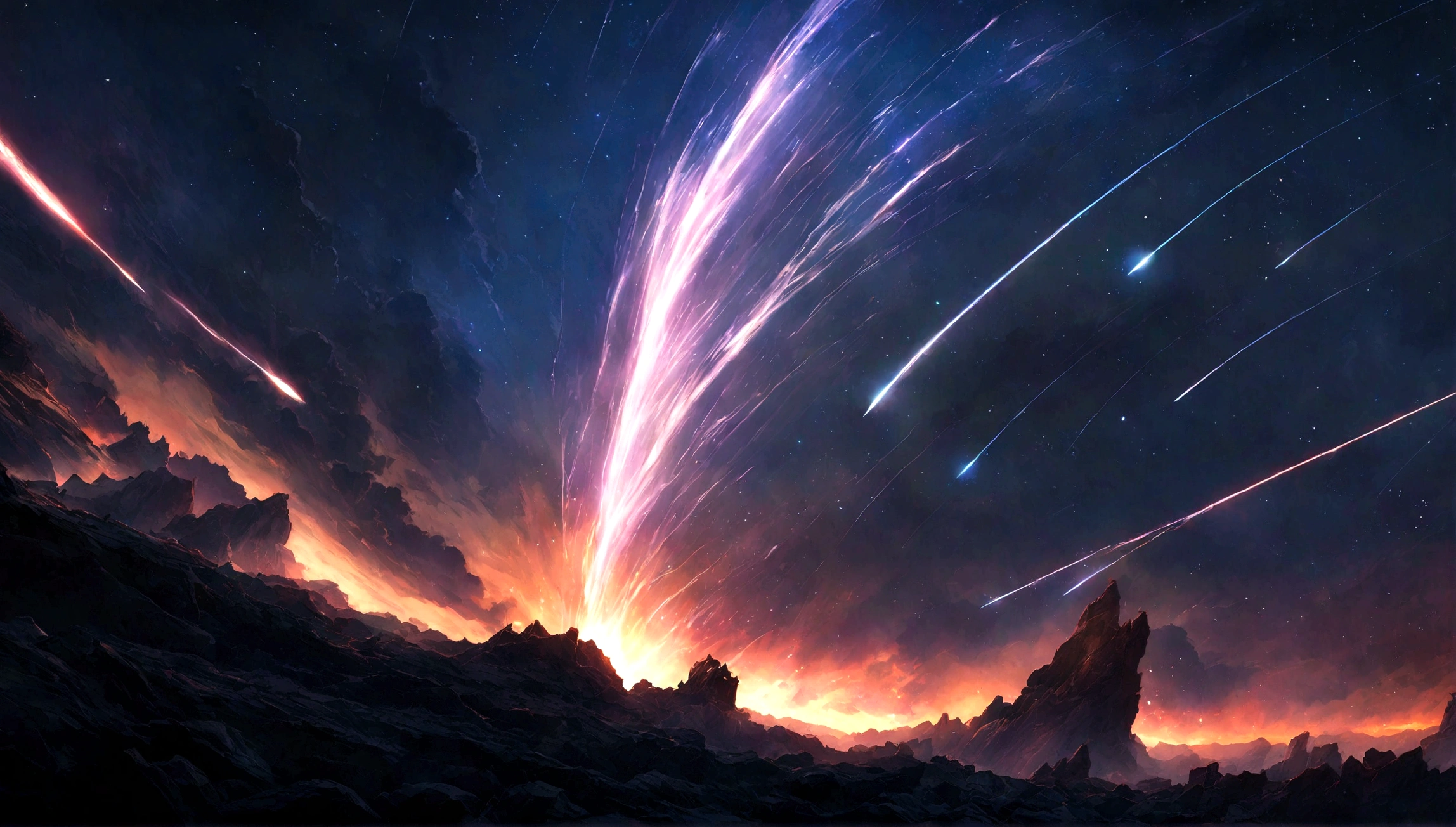 Flowing flash of light iron texture wallpaper Gorgeous shooting star
