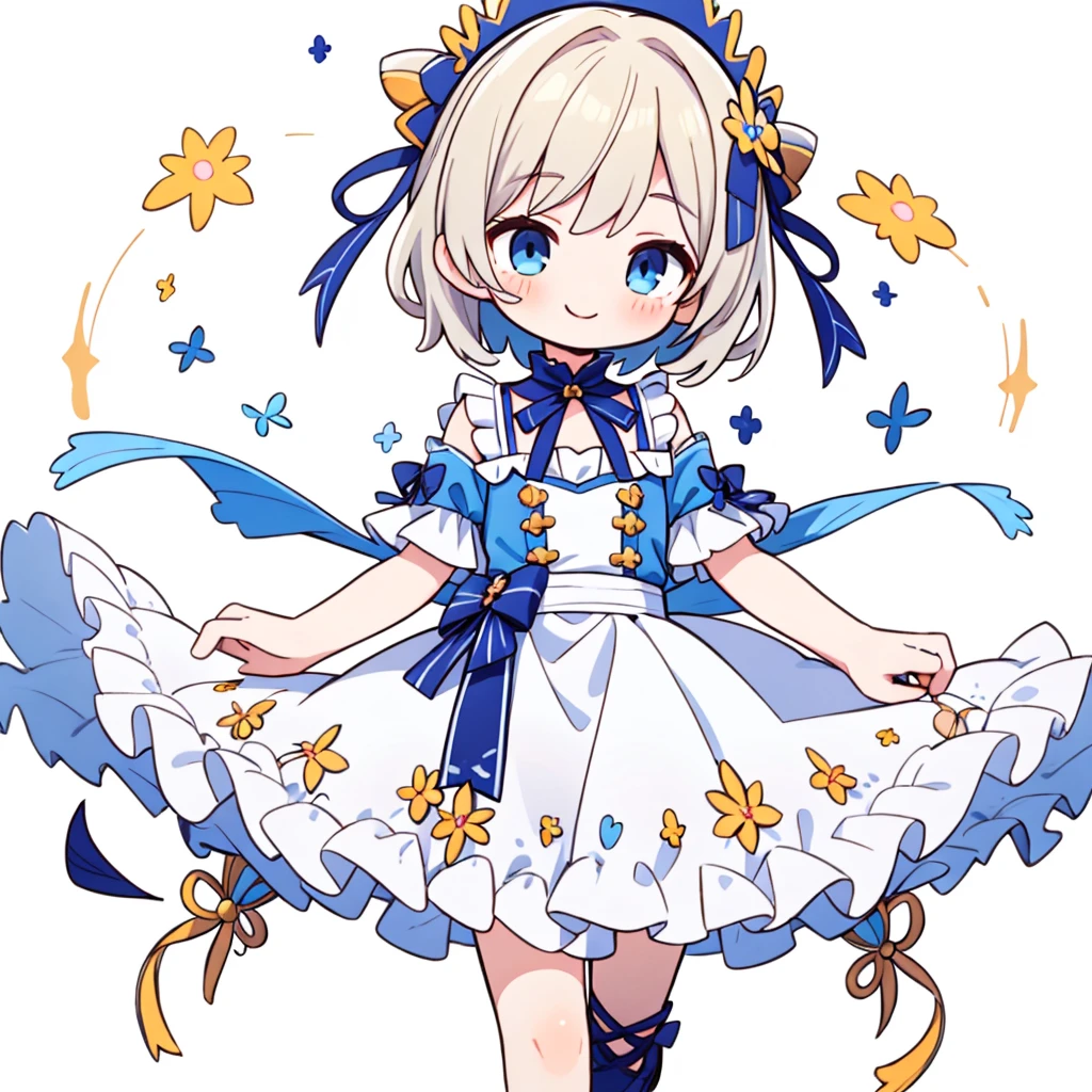 1boy、3 Talents、(masterpiece, highest quality),(Detailed Hair), Super detailed, Anime Style, whole body, Little、cute、whole bodyきぐるみ、Milky white short hair、blue eyes、 , Digital Painting, 8K High Resolution, whole body, White Background, Dynamic pose,Dynamic composition、すごいcutesmileで視聴者にむかってわらっている、smile、pastel colour、He looks like he wants to be held.、