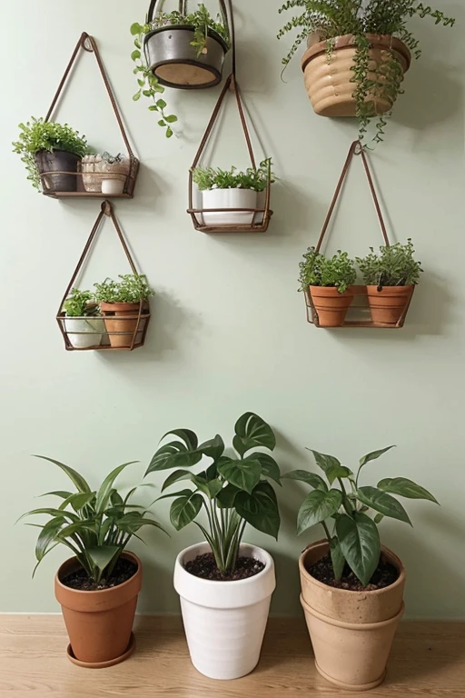I need an image in which there are pretty, small green plants that are to be put in a store in the front