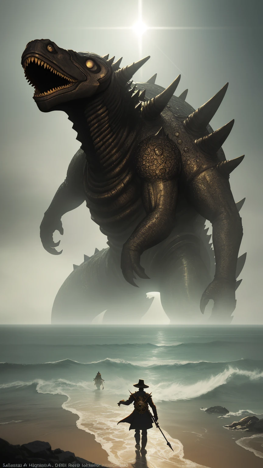 (mejor calidad,4k,8K,high resolution,obra maestra:1.2),ultra detallado,(realista,photorealista,photo-realista:1.37),plano general, (Cthulhu fusion with Godzilla ), ((saliendo del mar rumbo a la ciudad:1.4)) ,Obra de Zdzisław Beksiński, Enayne Barlowe, h. pag. lovecraft, h. R. giger, detallado, high Quality, renderizado en cinema4d, greg rutkowski, Surrealism, motor irreal, tendencia en artstation, fantasy art, pagsychedelic, Dan Mumford, hyperrealism, hiper detallado, renderizado de octanaje, Peter Mohrbacher, Dystopian, misterioso, Sharp focus, Gustave Doré, Johan Grenier, seb mckinnon, Kilian Eng, Iliá Kuvshinov, Barroco flamenco, ukiyo-e, Johan Grenier, Gustave Doré, J. metro. En. Tornero, greg rutkowski, Sturm und Drang