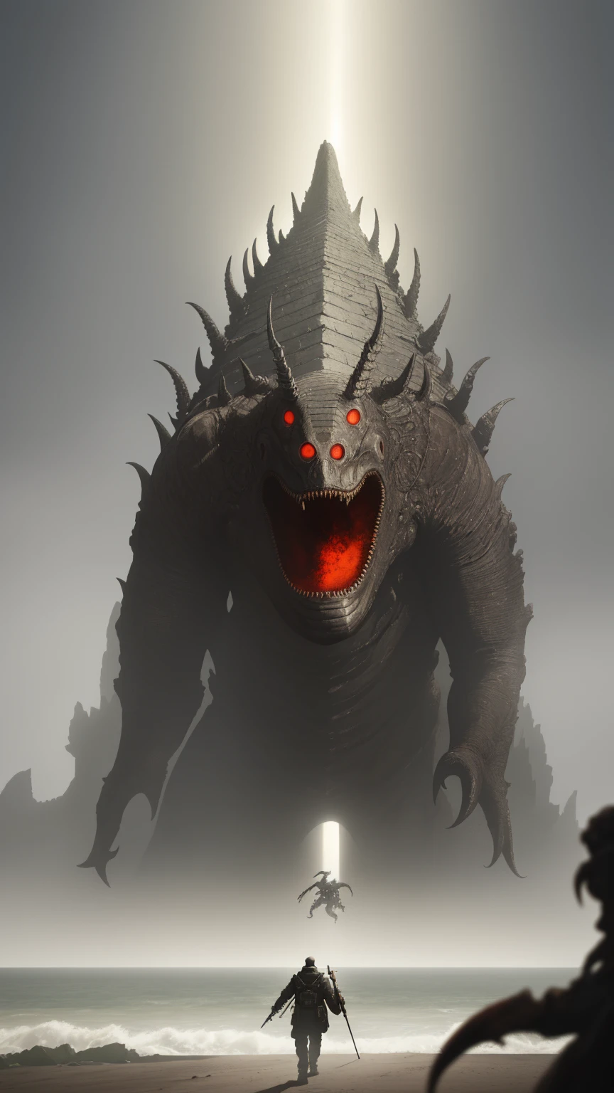 (mejor calidad,4k,8K,high resolution,obra maestra:1.2),ultra detallado,(realista,photorealista,photo-realista:1.37),plano general, (Cthulhu fusion with Godzilla ), ((saliendo del mar rumbo a la ciudad:1.4)) ,Obra de Zdzisław Beksiński, Enayne Barlowe, h. pag. lovecraft, h. R. giger, detallado, high Quality, renderizado en cinema4d, greg rutkowski, Surrealism, motor irreal, tendencia en artstation, fantasy art, pagsychedelic, Dan Mumford, hyperrealism, hiper detallado, renderizado de octanaje, Peter Mohrbacher, Dystopian, misterioso, Sharp focus, Gustave Doré, Johan Grenier, seb mckinnon, Kilian Eng, Iliá Kuvshinov, Barroco flamenco, ukiyo-e, Johan Grenier, Gustave Doré, J. metro. En. Tornero, greg rutkowski, Sturm und Drang
