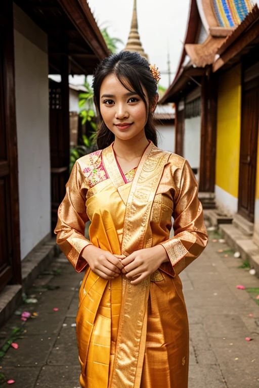 Beautiful girl wearing Thai cloth