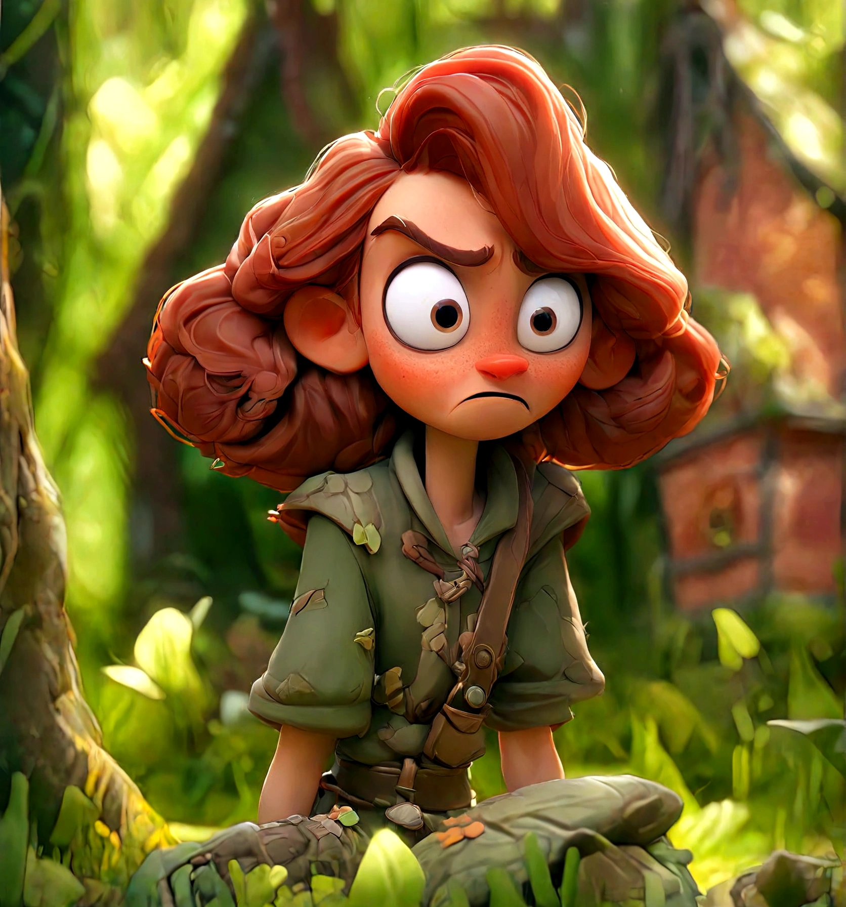 Cartoon，Lovely forest meadow，Pixar style，Cartoon风格， Polygon， Fantasy Plants，Lovely， Game architecture design， peculiar， Charming building，  Staines， brick， Grassy， Floral scent， Tree， casual game style， originality， The finest details， 。.。.3D， Blender， masterpiece， Best quality， Display Rendering， 8K