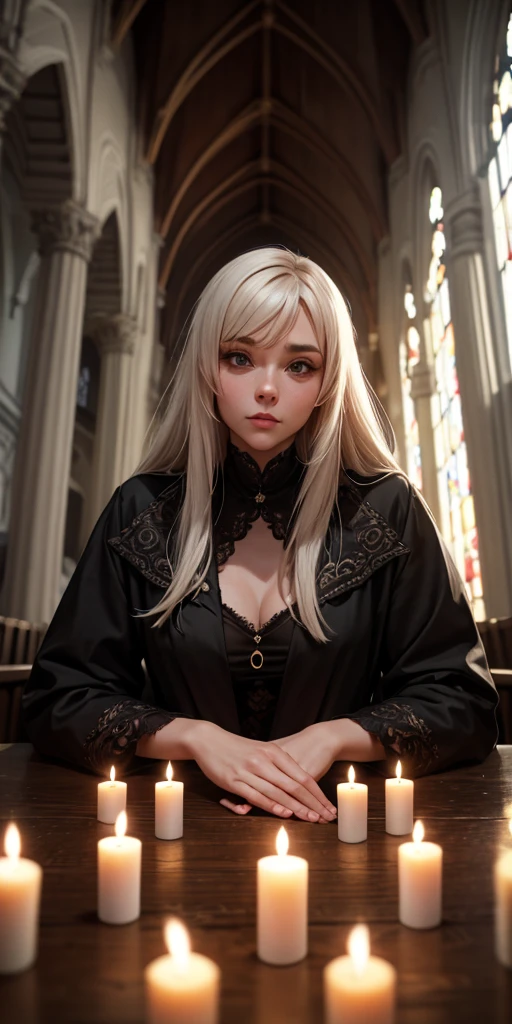 A beautiful, intricate, full-color portrait of a 30-year-old. [use|cm550|4lexb0tez|kdlt0r0],, EPIC CHARACTER BUILDING,, [style widow :Style - sylvamagic:0.2],, In a dark church with candles lit,, Ilya Kubshinov(Ilya Kuvshinov), Alessio Albi, nina magic,, sharp focus, natural light, underground spawning, f2, 35mm, film grain 