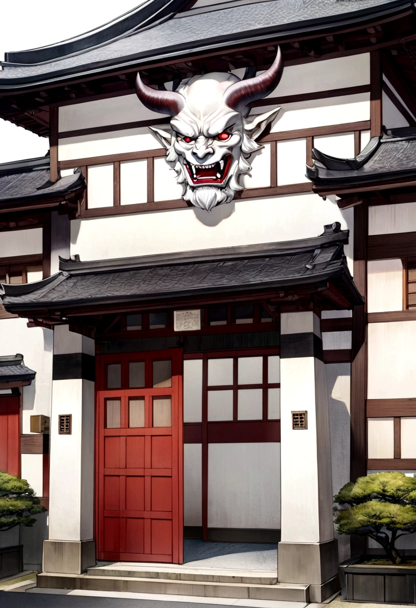 A white van is parked in front of the building, the imperial palace, Gunma Prefecture, hakusensha, Ibaraki Prefecture, Historical background, shin - hanga, shin-hanga, Preserved history, Big gate, Huge gate, shin hanga, This demon, Ryokan and Edo period house, hidetaka tenjin