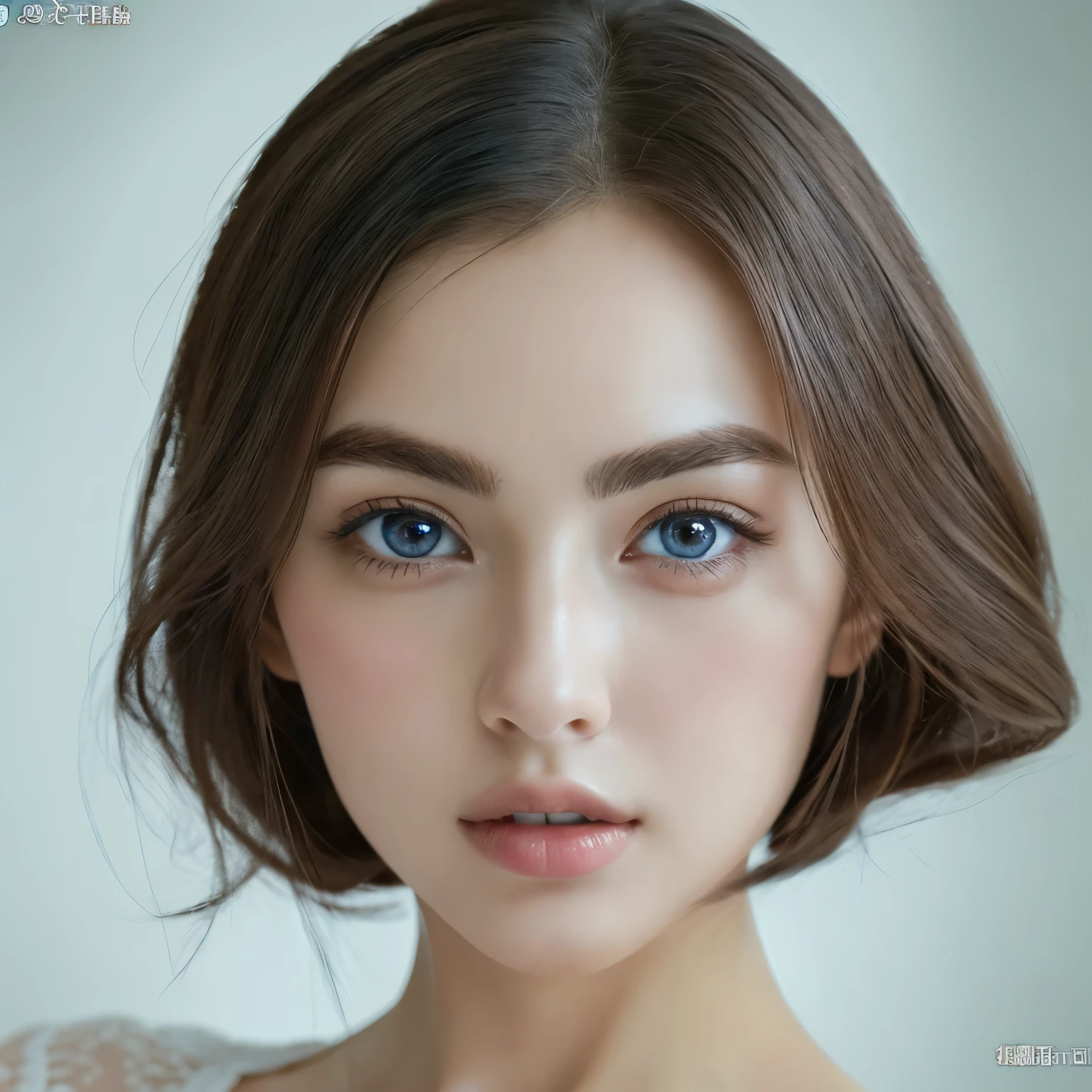 (((32k,high details,high detail、masterpiece,attention to detail,alone))),Raw photo & realistic atmosphere,beautiful dark blue eyes,detailed mouth,glossy lips,thin eyebrows,fine eyes、Soft white skin that shines in every detail、Her deep black eyes are very beautiful,lip details、very beautiful face,very well-shaped face、lifelike face,shining beautiful lips,beautiful eyebrows,infinite reality, Realistic young gravure idol,she'she'she'she'she'very cute woman , young gravure idol, young gravure idol, Very beautiful and cute 21-year-old beautiful girl,incredibly beautiful and classy,21-year-old beautiful girl,natural soft light,(shiny hair,,Beautiful and kind eyes:1.5),gentle smile,well-shaped chest,medium long hair,tie hair,beautiful posture,no makeup,think ahead,Upper body,from the waist up