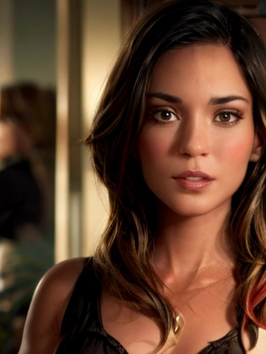 {Hyper-realistic dynamic vision, crisp, clean image and UHD 16K} Ruby Wylder Rivera Modine bonita com cintura fina e quadris largos, 