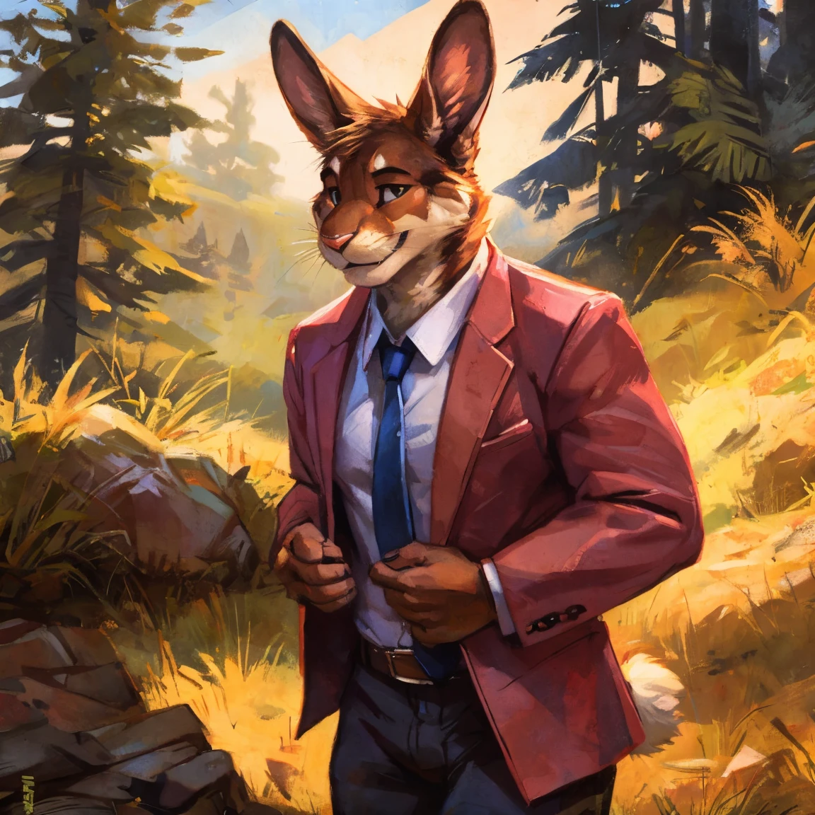 Rabbit in pink tuxedo, By mystikfox61, by kenket