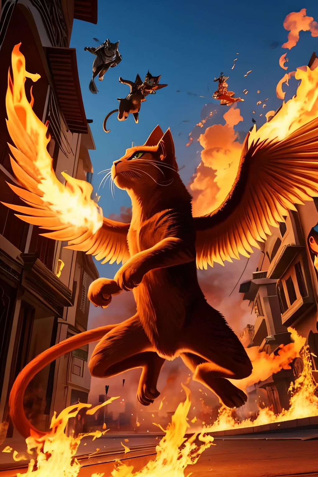 Flame-breathing cats and winged monkeys attack an Arab city.