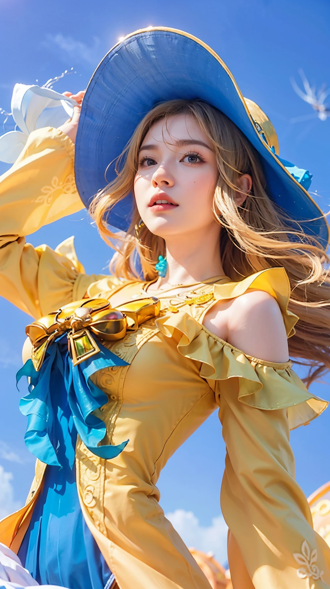 a close up of a 4 girls ,blonde hair , big booobs , shadowbringers cinematic, 4 k detail fantasy, a beautiful fantasy empress, game cg, xianxia fantasy, xianxia hero, 2. 5 d cgi anime fantasy artwork, cinematic goddess close shot, ruan jia and artgerm, wow 4 k detail fantasy, hyperdetailed fantasy character
