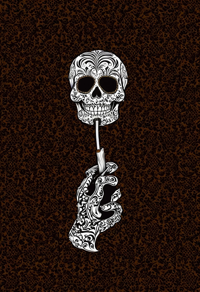 Calavera fumando cigarro