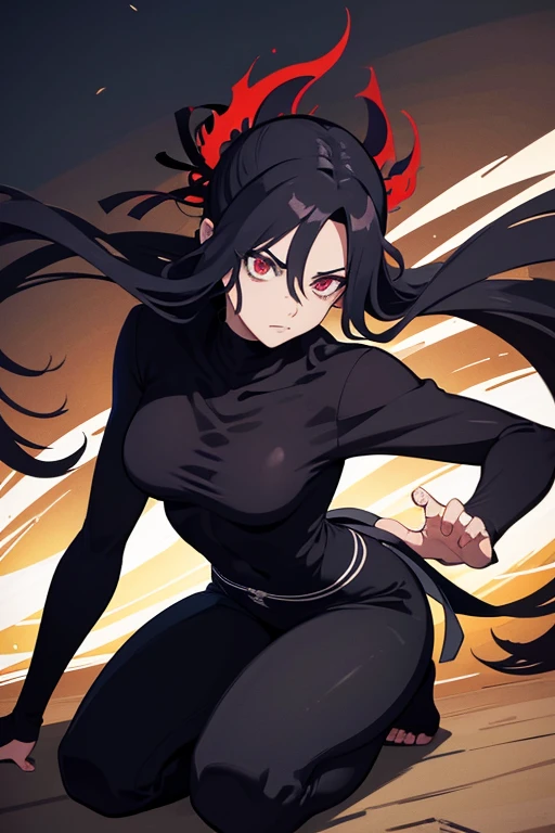 Home com cabelo preto medio olho preto e shape medio e estilo de arte de jujutsu kaisen