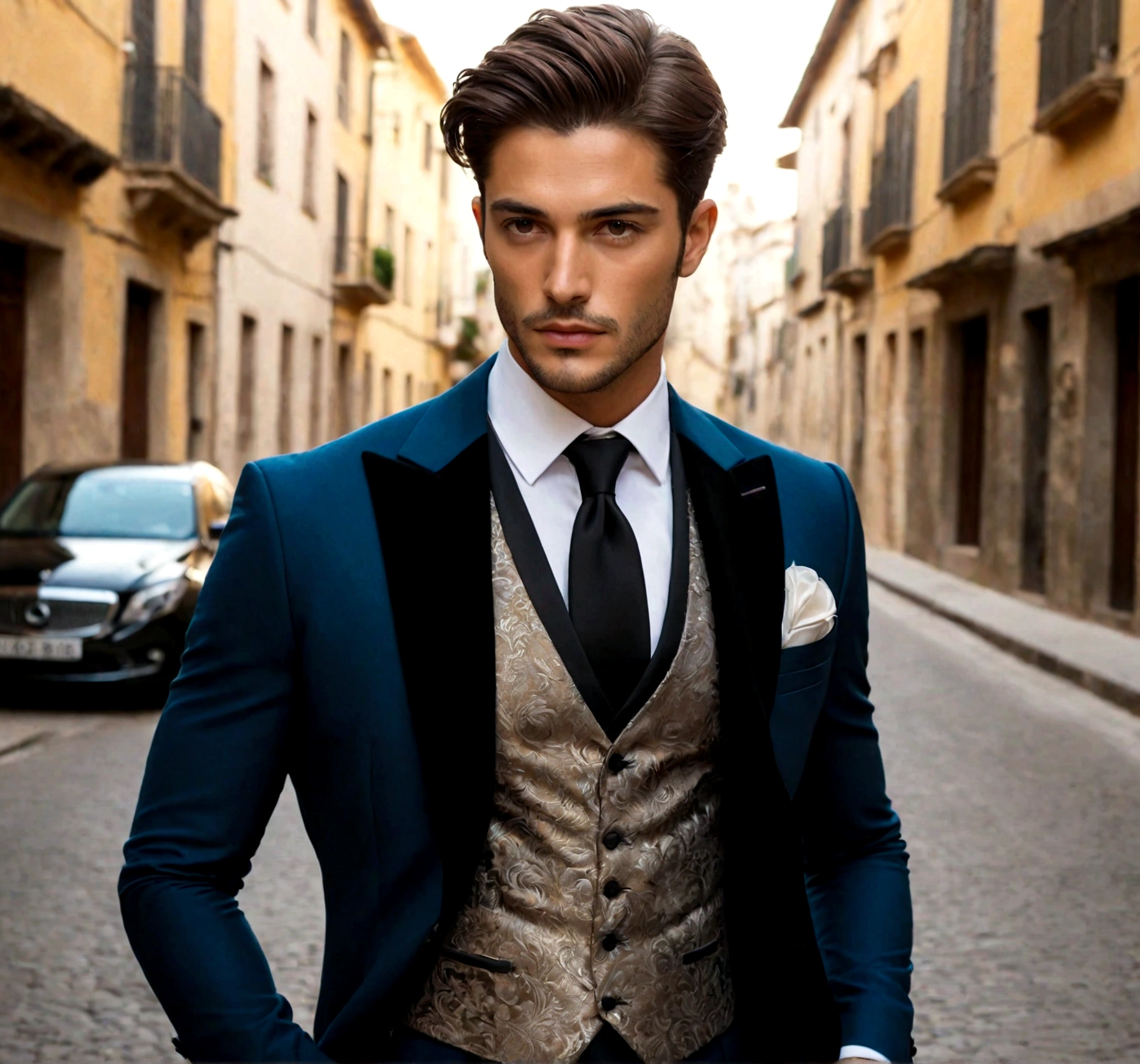 HOMEM BONITO E ELEGANTE, CHARMOSO, ROUPAS DO SECULO 19