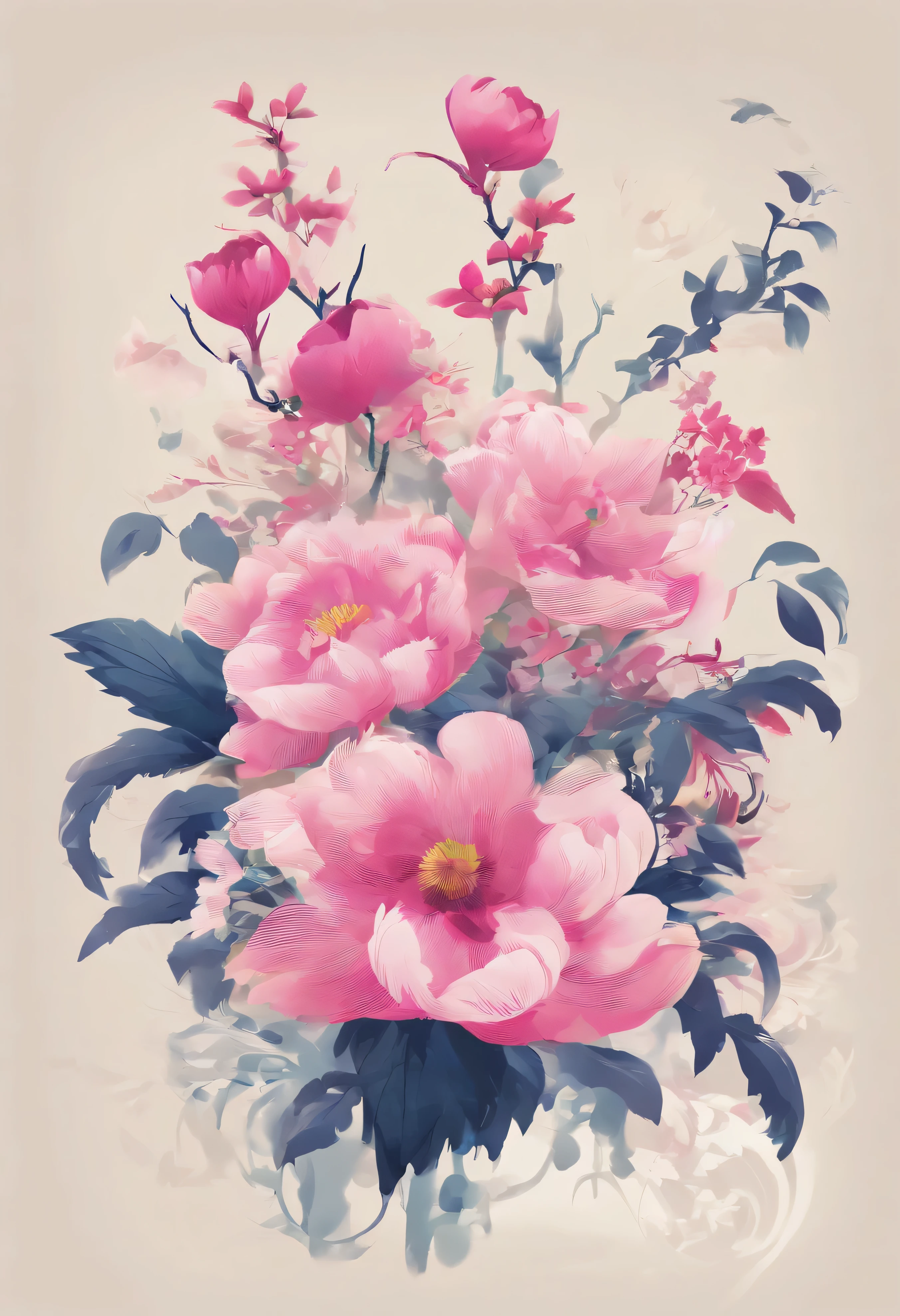 Attractive flowers in vass. Beautiful flowers some pink ,navy blue, ane more attractive colours flowers, attractive chinese vass flowers, chinese vass.