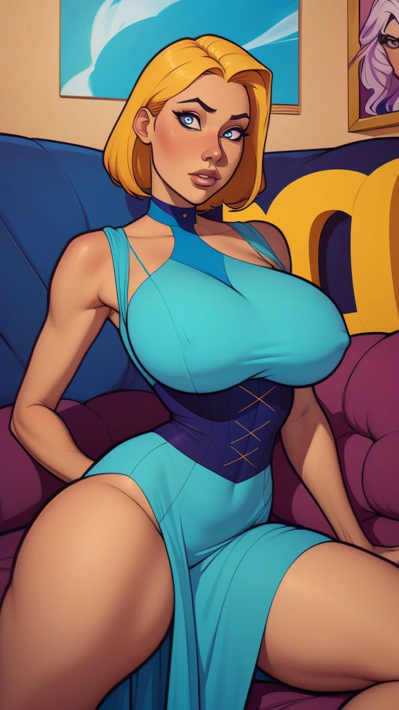 um close de uma mulher com um vestido azul e longos cabelos ruivos, arte de personagem impressionante, linda pintura de personagem, extremely detailed digite germe, DeviantArt Artstation CGScosiety, style digite germe, stunning digital illustration, alexandra fomina artstation, linda pintura digital, digite germe. anime illustration, linda arte digital
