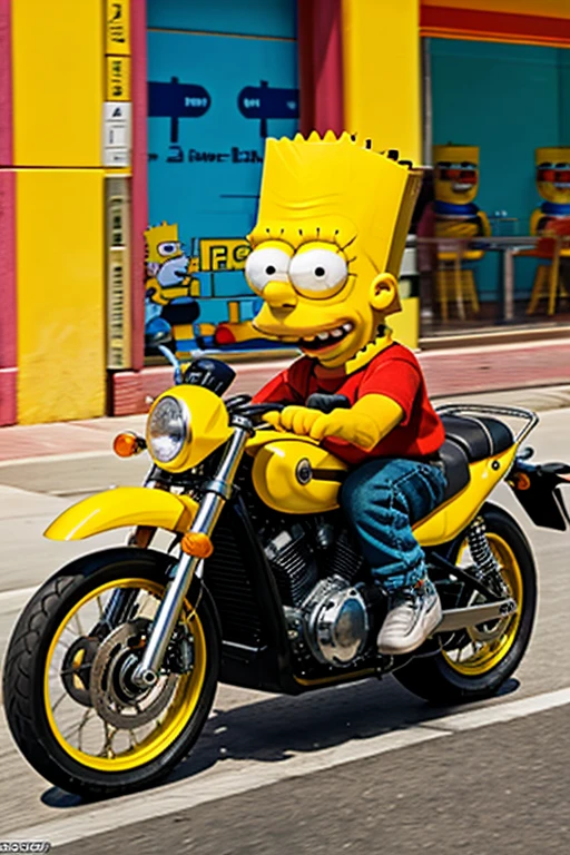 BART SIMPSON EN UNA MOTO