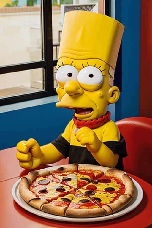 BART SIMPSON REPARTIENDO PIZZA