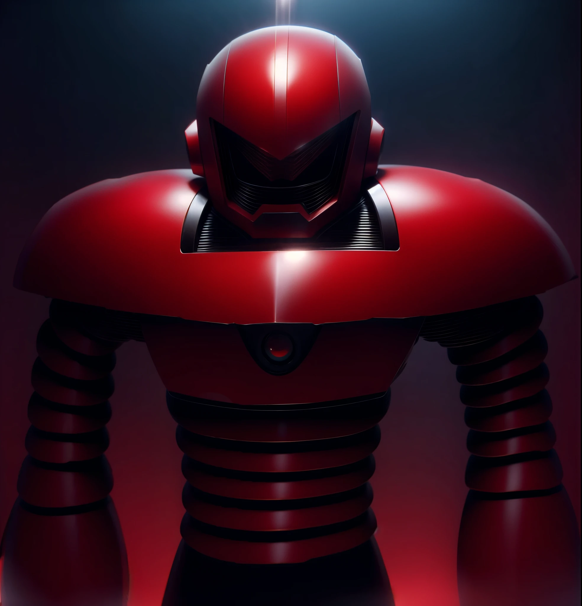 Round armor, robot, cyber, high quality, black iron body, red eyes, battlefield in the background,Bright background,