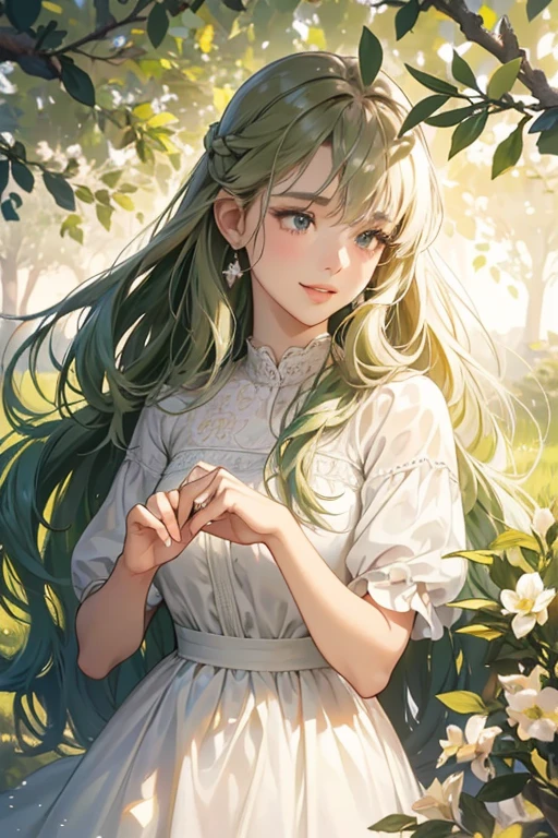 (best quality,4k,8k,highres,masterpiece:1.2),ultra-detailed,(realistic,photorealistic,photo-realistic:1.37),Russian girls in white dresses,olive tree in a garden,beautiful detailed eyes,beautiful detailed lips,extremely detailed eyes and face,long eyelashes,pick olives,delicate olive branches,golden sunlight,soft shadows,lush green grass,vibrant colors,fresh summer air,dreamlike scenery,subtle breeze,serene atmosphere,peaceful surroundings,natural beauty,feminine grace,gentle poses,white flowers,playful laughter,resplendent dresses,traditional Russian hairstyles,joyful expressions,abundance of olives,harvesting season,traditional woven baskets,harvesting ritual,harvesting olive fruits,filled with anticipation,celebration of nature's bounty,dainty fingertips,meticulous attention,precise movements,dancing sunlight and shadows,laughter echoing through the grove,shared joy and camaraderie,unforgettable memories adorned with olive leaves,magical olive gathering experience,celestial beauty,traditional elements blended with modern aesthetics,lifelike details that captivate the viewer's gaze.