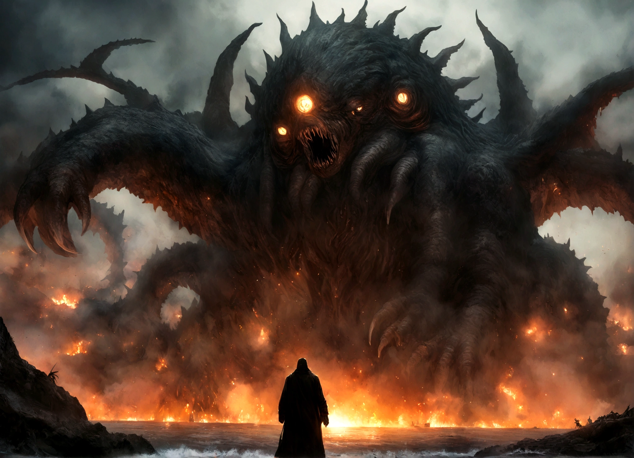 a legion of horrible monsters from the depths of the sea