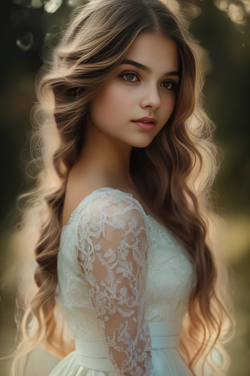 a beautiful ta girl, 1girl, elegant dress, long wavy hair, cute, kawaii, sparkling eyes, long lashes, perfect skin, soft lighting, pastel colors, fantasy, digital painting, (best quality,4k,8k,highres,masterpiece:1.2),ultra-detailed,(realistic,photorealistic,photo-realistic:1.37),intricate details, delicate, whimsical, dreamlike