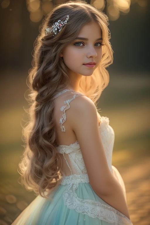 a beautiful ta girl, 1girl, elegant dress, long wavy hair, cute, kawaii, sparkling eyes, long lashes, perfect skin, soft lighting, pastel colors, fantasy, digital painting, (best quality,4k,8k,highres,masterpiece:1.2),ultra-detailed,(realistic,photorealistic,photo-realistic:1.37),intricate details, delicate, whimsical, dreamlike