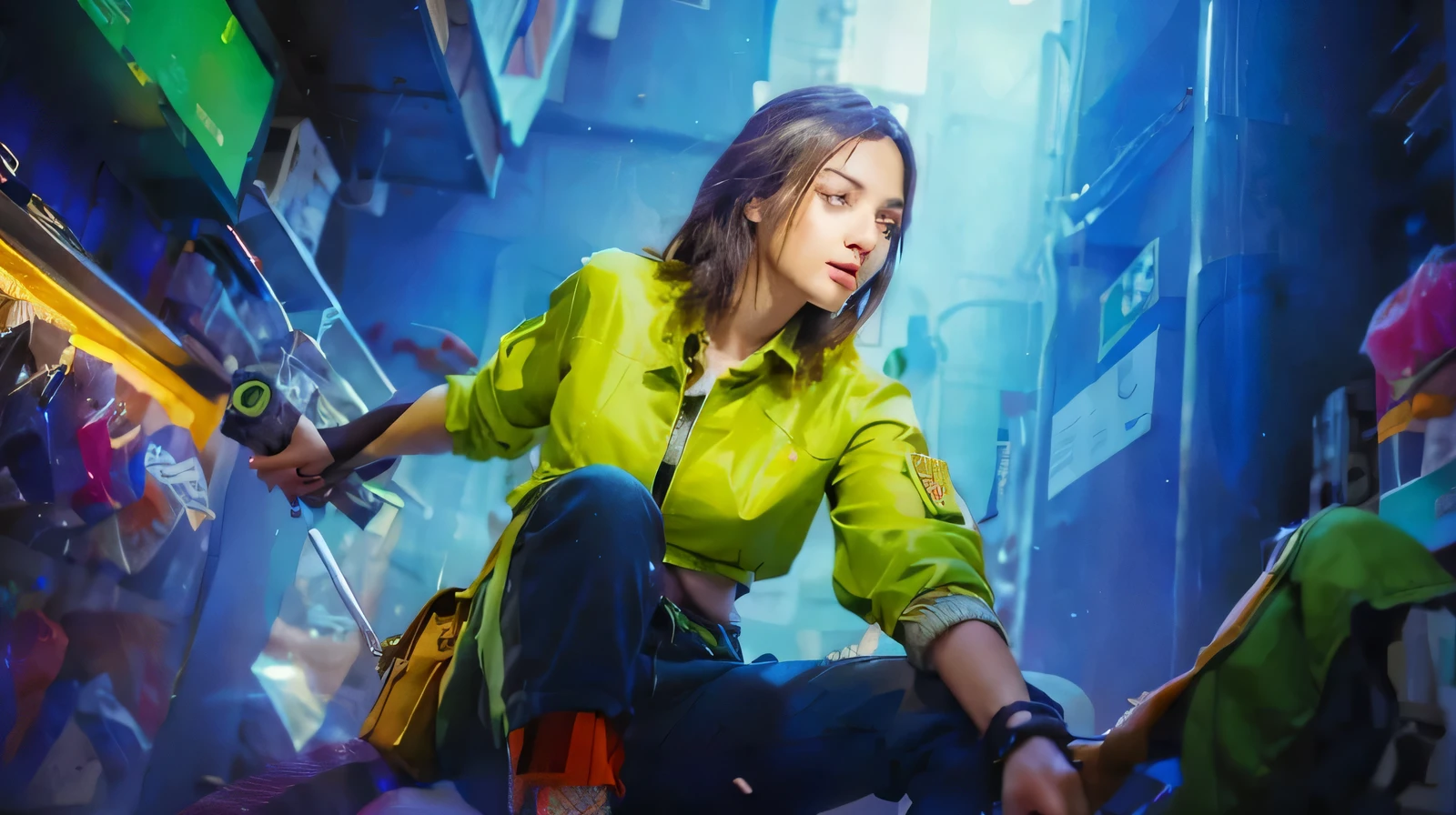1. Benedetta Realistic use in a green jacket with perfect details