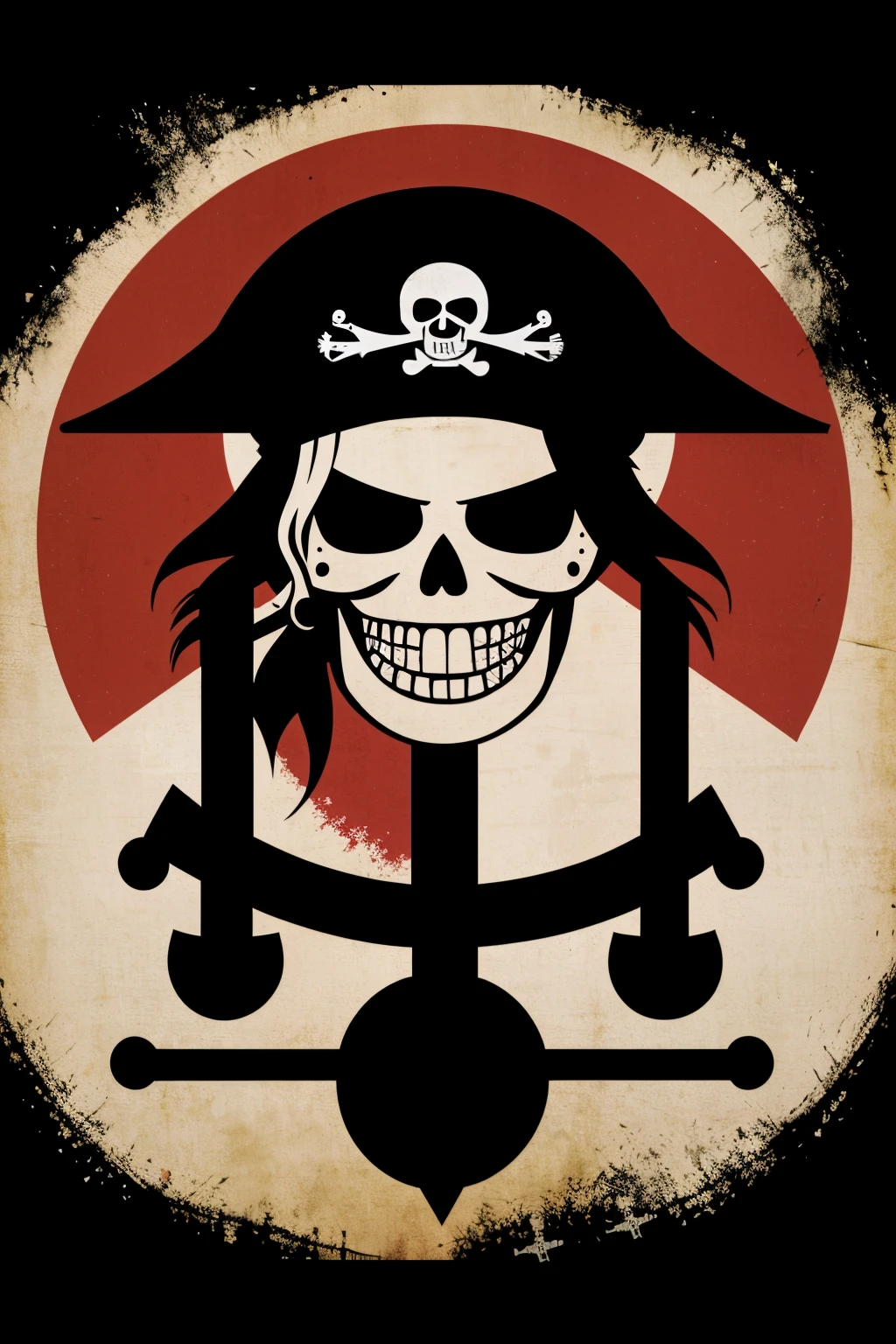 Pirate flag design with a skull drawn on it made of pudding(Cartoon)