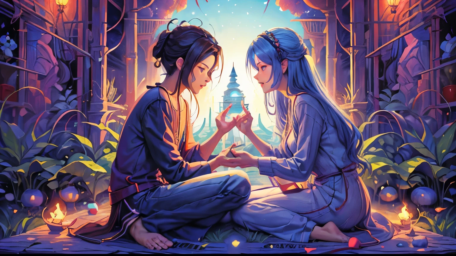 casal meditano de frente
