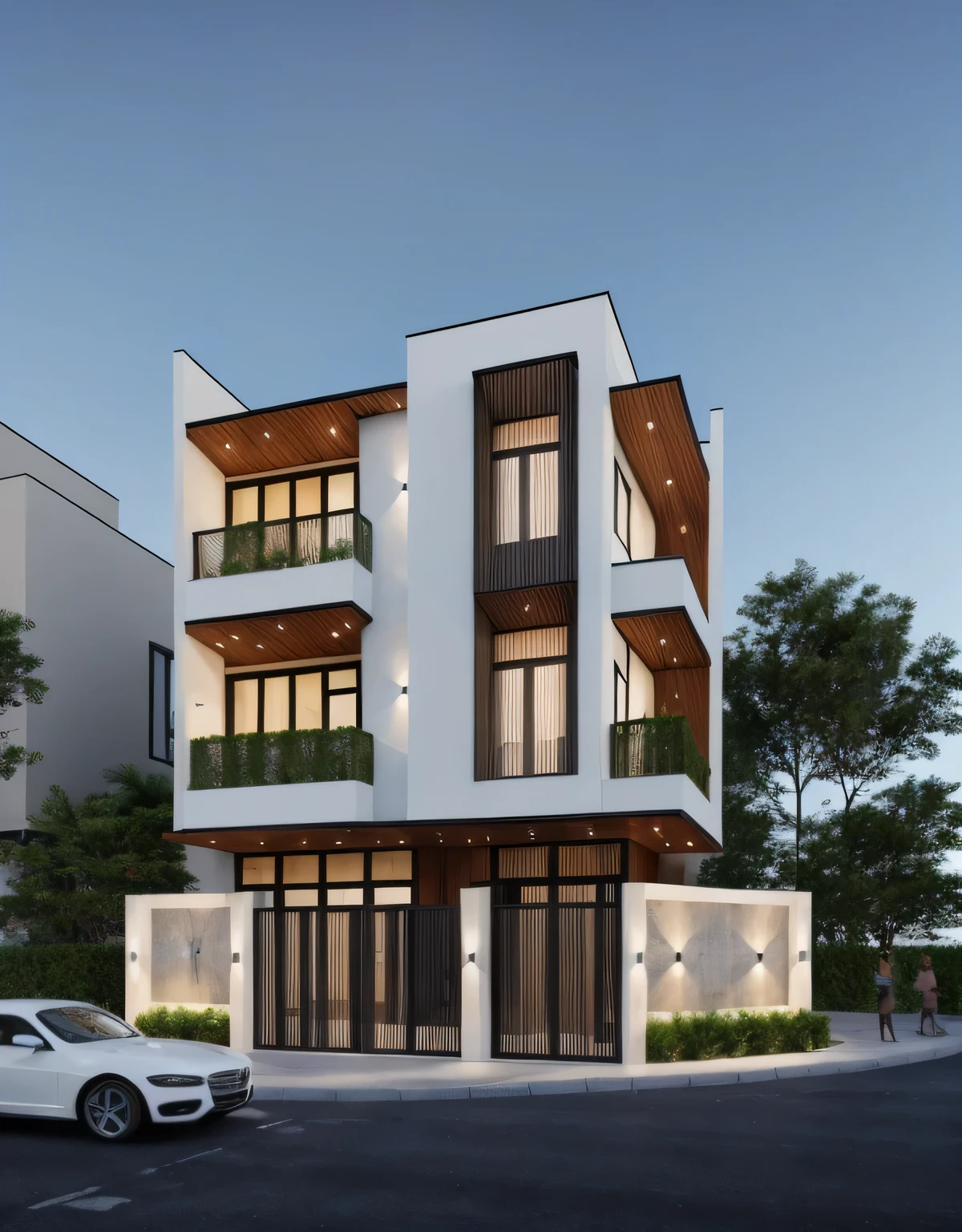 ((1 morden house like egg format)), main material by ((white wall)), 1large yard, 1 road runs in front of the house, (((VERTICAL WALLs was covered by white color))), (RAW photo, real, best quality, masterpiece:1.2), look morden minimalist, 1 road in front of the house, dynamic lighting:1.3, (hyper realistic, photo-realistic:1.2), high quality, (dark lighting:1.2), perfect lighting, archdaily, no human
