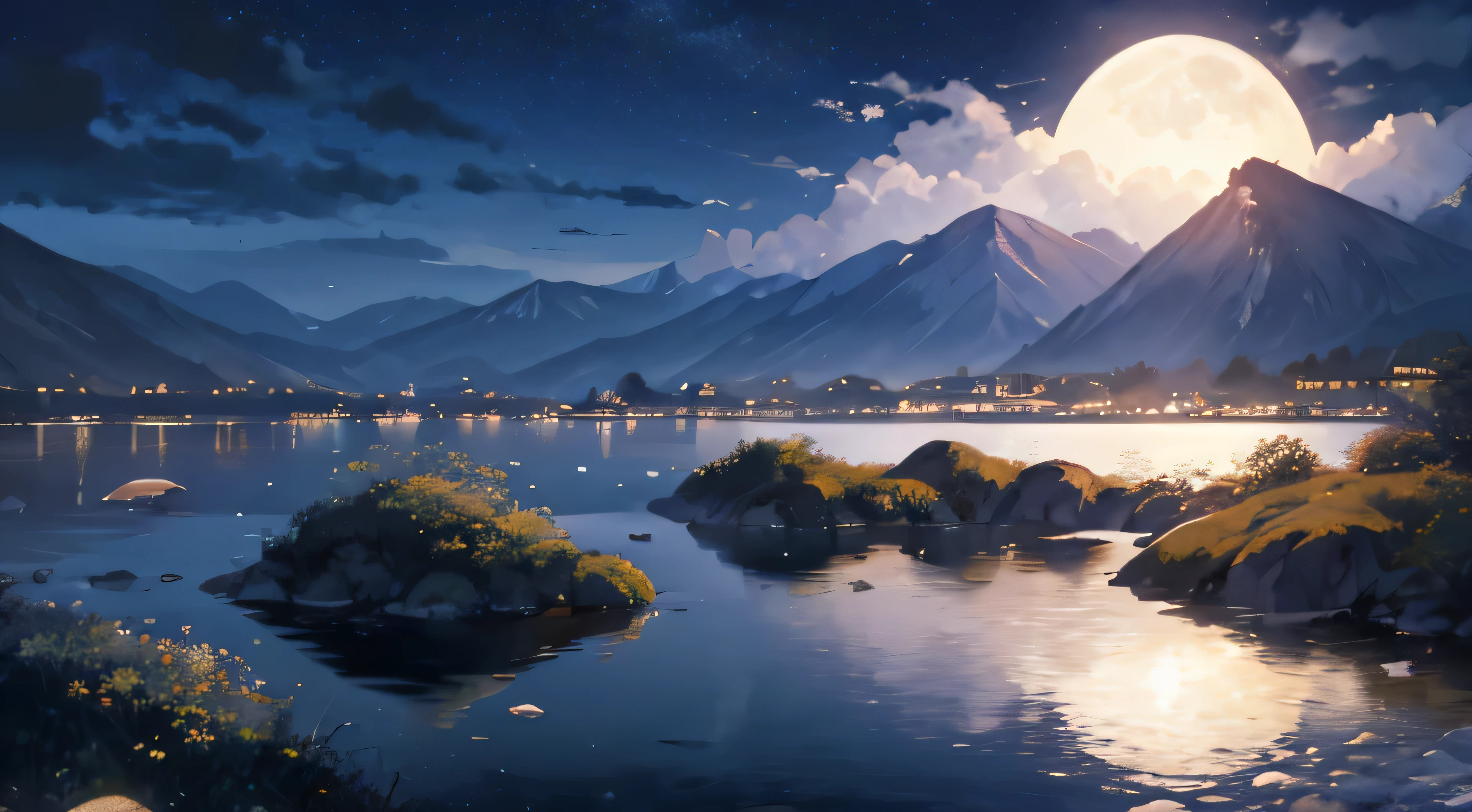 natta, Monte, Eau, The warm, A high resolution, Super sharp, 8K, tmasterpiece, reflector, jpn, rays of moonlight, natural, Zen Buddhism,hyper realisitc
