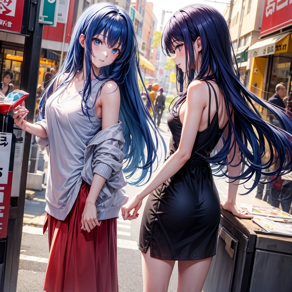 Red Blue Hair、One good looking girl、anime