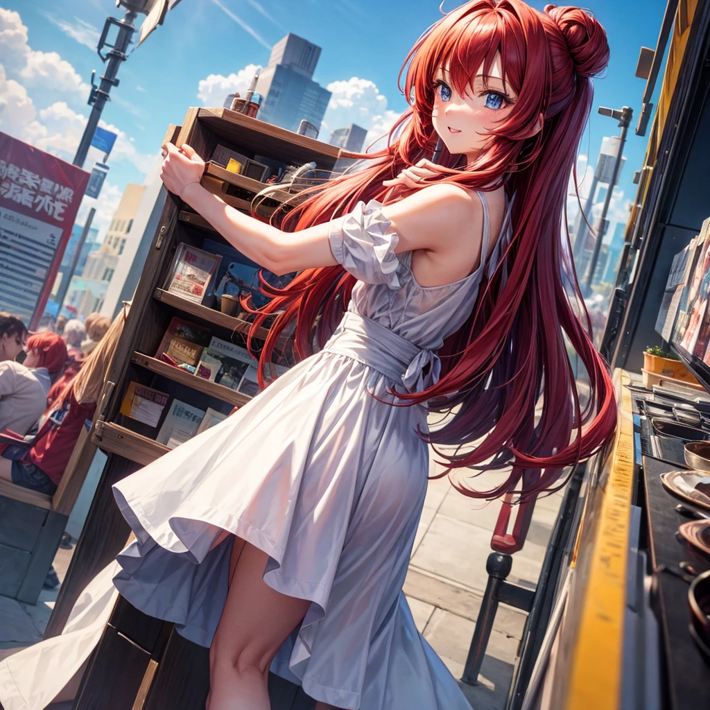 Red Blue Hair、One good looking girl、anime