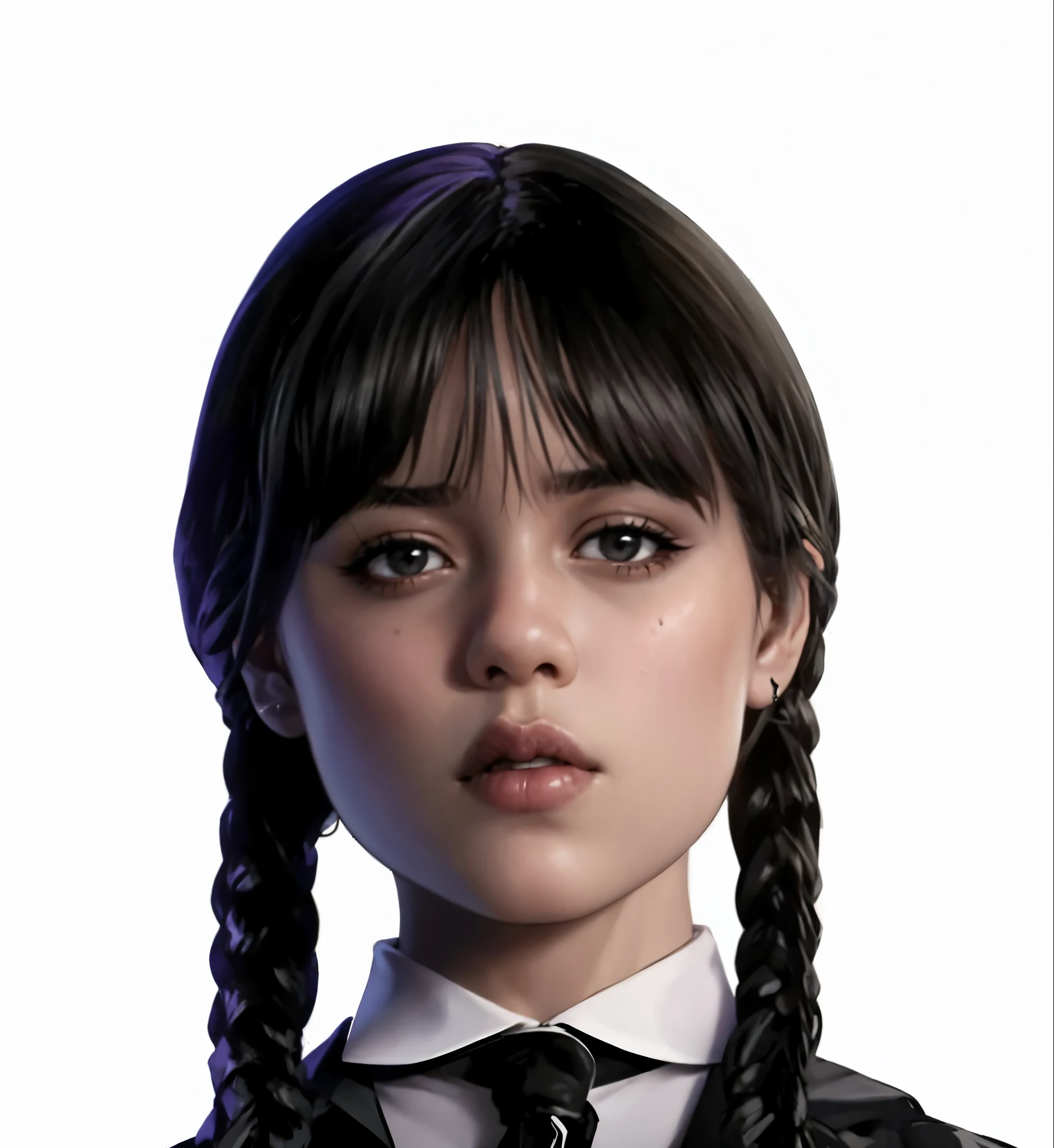 Jenna Ortega as Wandinha Addams, extremely realistic, very beautiful, black clothes, gothic, sexy, big ass, thick legs, Fitness, sensual