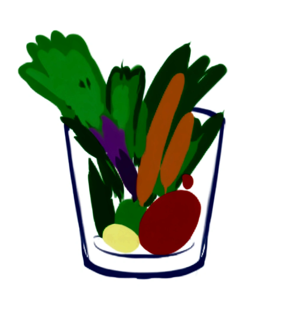 A beautifully presented single-serving green salad in a small glass. The salad features a variety of fresh green vegetables, including crisp lettuce, spinach, cucumber slices, green bell peppers, and celery. The vegetables are arranged in a visually appealing manner, showcasing their vibrant green colors and textures. The small glass adds an elegant touch to the presentation. The overall presentation is clean and sophisticated, with no people or background elements, focusing solely on the green salad.