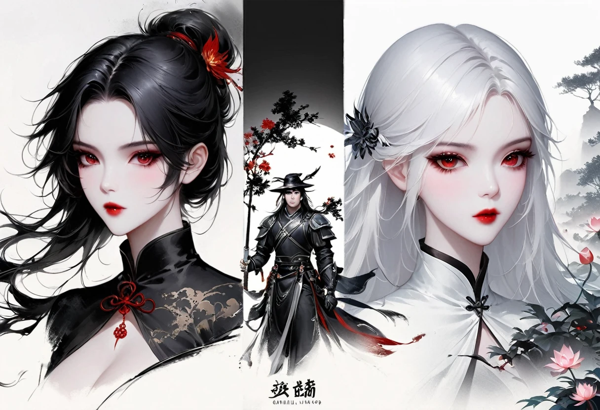 (Lots of white space:1.5)，(Lots of white space around:1.6), White background, simple, Minimalism, abstract,Freehand，Aesthetic，black and white，Ink Painting，antiquity，Lotus，Girl drinking tea，一幅abstract的艺术插图, author：Li Song, Arte no estilo de guweiz, arte shin jinyoung, Obra-prima de guweiz, Ross chart 1. 0, Beautiful digital illustrations, Inspired by non-WLOP, simple數位藝術, jingna zhang, guweiz, Stunning digital illustrations