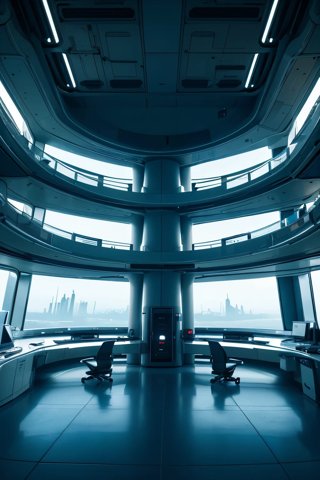 Futuristic sci-fi architecture,indoor,laboratory,high tech,Huge space,Sci-fi city