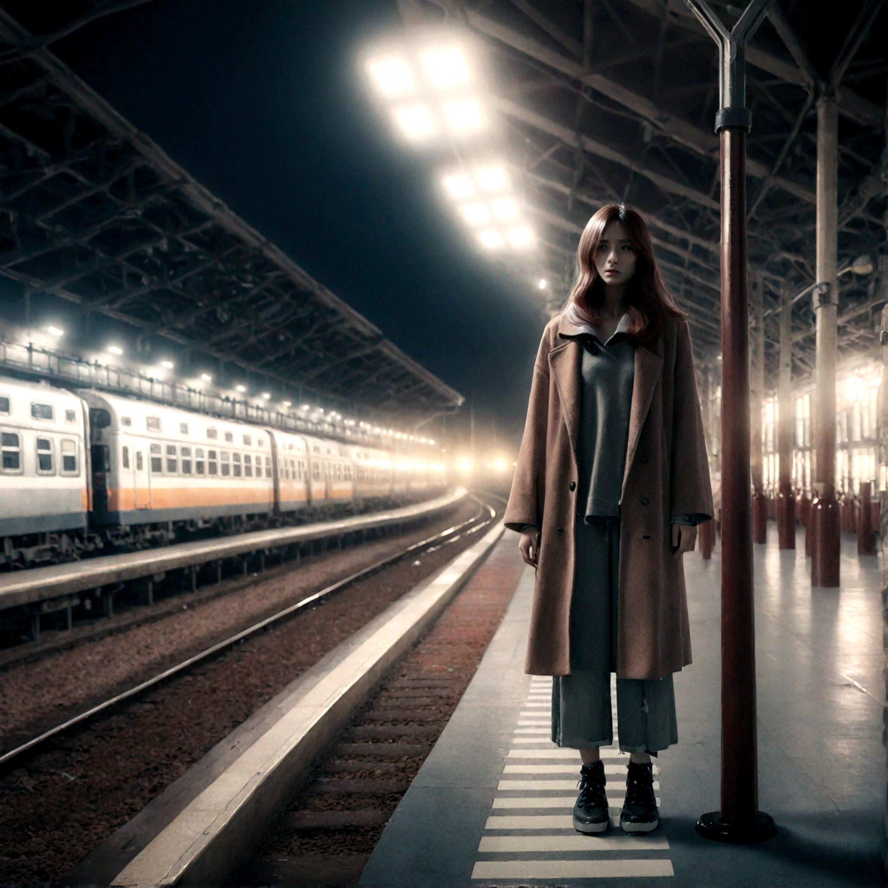 One Night、A young woman who had missed the last train stood anxiously on the platform。Sudden、She feels a cold presence behind her。