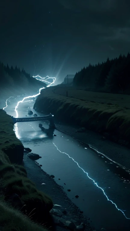 King Arthur Pendragon pulled out the sword Exkai River that was stuck in the stone, Beside King Arthur、Ten members of the Round Table stood,Lightning affects the atmosphere, HD lighting and darkness )<=(Great image quality)Dark atmosphere with bright particle lights(Many effects in the background)