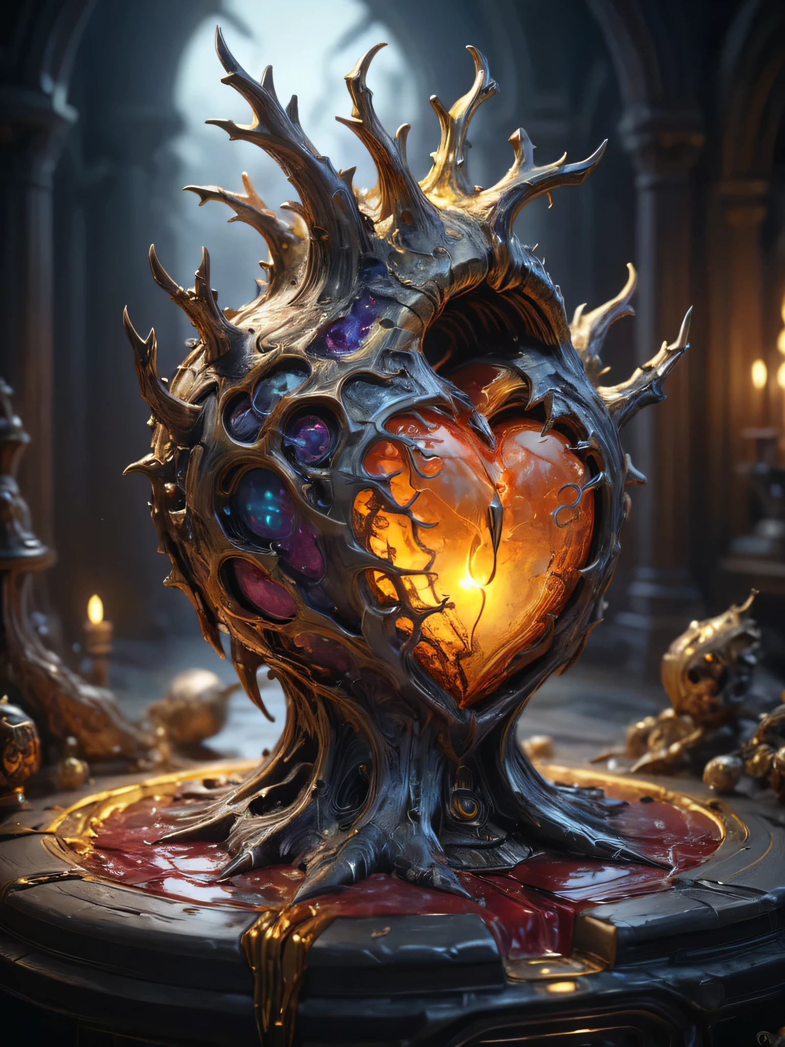 an intricately detailed award winning painting demonstrating astonishing style and technique and rendering a creative and new subject matter in amazing detail,dramatic,trending,exciting,"The Tell-tale Heart",, glow effects, godrays, Hand drawn, render, 8k, octane render, cinema 4d, blender, dark, atmospheric 4k ultra detailed, cinematic, Sharp focus, big depth of field, Masterpiece, colors, 3d octane render, 4k, concept art, trending on artstation, hyperrealistic, Vivid colors, extremely detailed CG unity 8k wallpaper, trending on CGSociety, Intricate, High Detail, dramatic