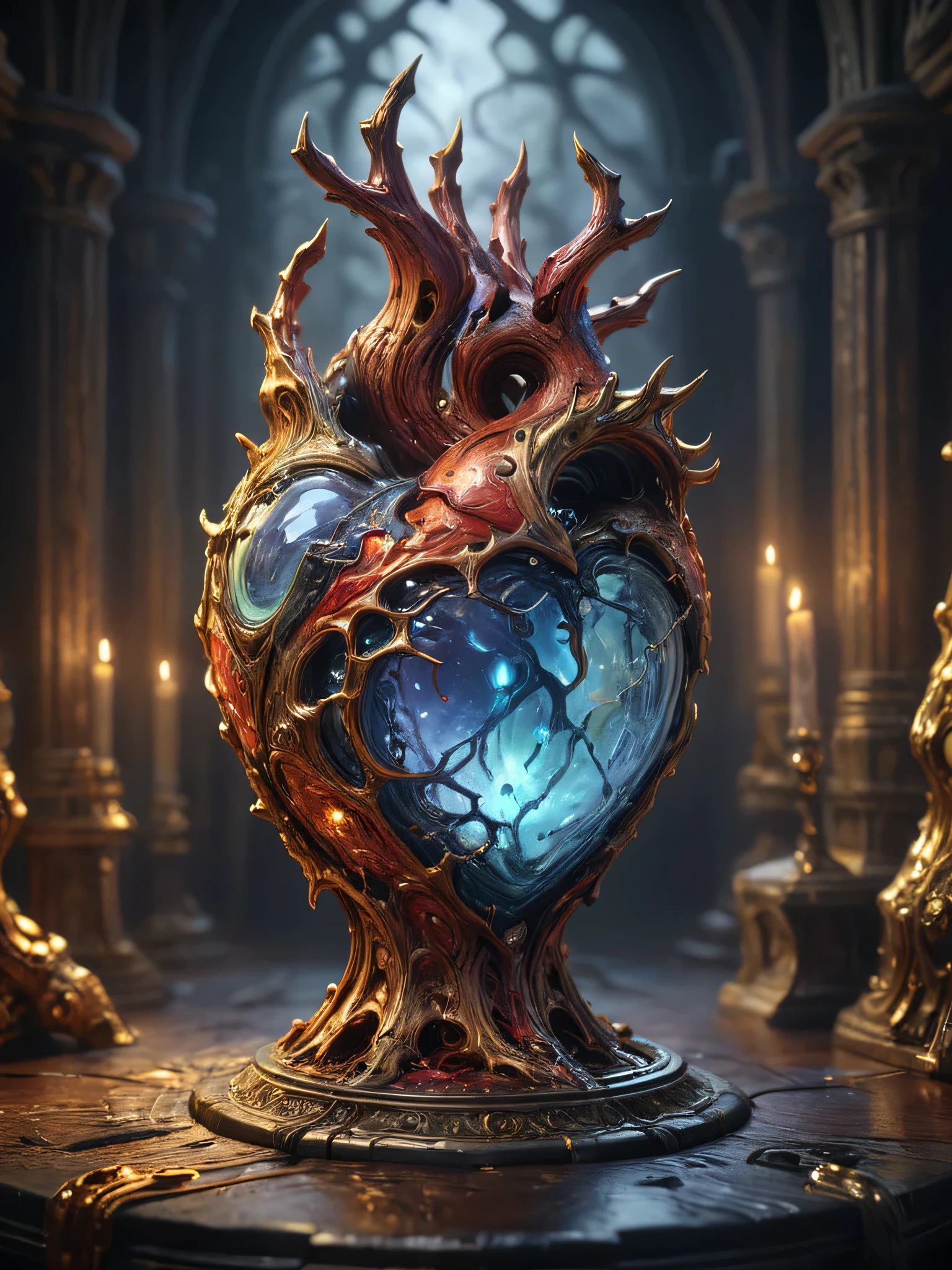 an intricately detailed award winning painting demonstrating astonishing style and technique and rendering a creative and new subject matter in amazing detail,dramatic,trending,exciting,"The Tell-tale Heart",, glow effects, godrays, Hand drawn, render, 8k, octane render, cinema 4d, blender, dark, atmospheric 4k ultra detailed, cinematic, Sharp focus, big depth of field, Masterpiece, colors, 3d octane render, 4k, concept art, trending on artstation, hyperrealistic, Vivid colors, extremely detailed CG unity 8k wallpaper, trending on CGSociety, Intricate, High Detail, dramatic