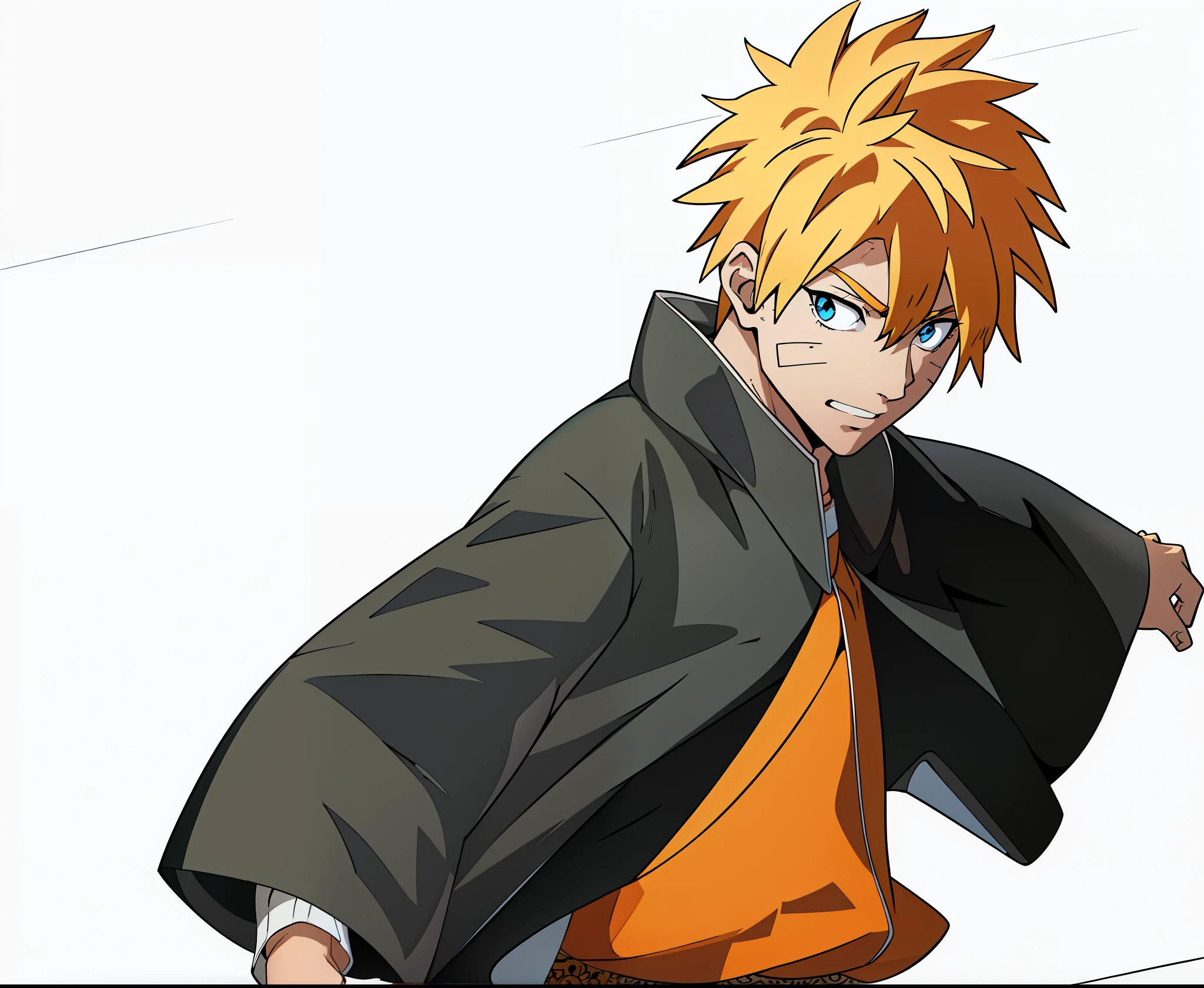  side view, showing only the the upper half of the body in the frame， Second generation Japanese manga style, showing only the upper body, yellow hair character, handsome, blue eyes, cold expression, with black-rimmed eyes, valiant, aggressive, handsome face, handsome face, authoritative, majestic, , wearing a Black top, orange trousers , looking other, perspective, with a strong, strong, and powerful face，cartoon drawing style, bright and lively colours, , extremely Fine cg unity 8k wallpaper, dramatic, UHD, intricate details, hand drawn board drawing style, 3D to 2D, large perspective, city and sky in the background, Pixar: 1st style, bright, ink character style, realistic, meticulous, 2D, LORA, details, portrait realistic, can almost feel the texture of her skin, every intricate detail is captured with a fine brush! (Realistic: 1. 3), Masterpiece, Best Quality, (Intricate Detail: 1.2), Solo, Facial Focus, (Close-up: 0.8), Ultra High Resolution, Correct Body Structure, Meticulous Skin, Half Chibi, Cyberpunk,, 3D Pixar Animation Style, Christopher Studios Illumination, Realistic, Best Quality, Professional Lora, Romantic Soft Focus and Ethereal Light in Style, 3D Pixar: 2. 5 Style，extremely detailed cg unity 8k wallpaper, extremely detailed cg unity 8k, dramatic, intricate details, 3D - --s 750 --iw 2 --niji 5 