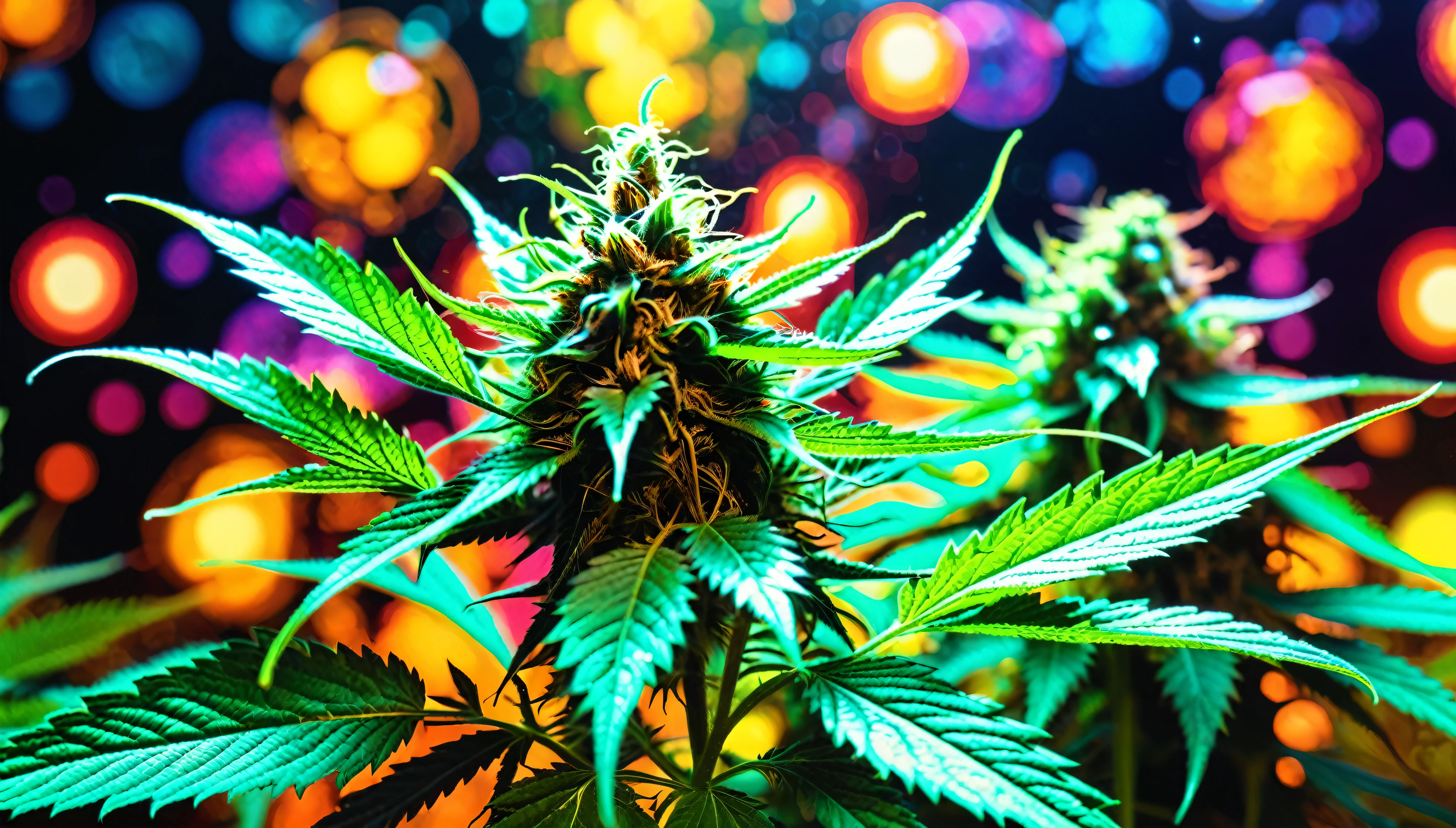 1970s psychedelic marijuana wallpaper, 35mm, atmospheric perspective, depth of field, cinematic lighting, reflection light, backlighting, masterpiece, anatomically correct, textured skin, super detail