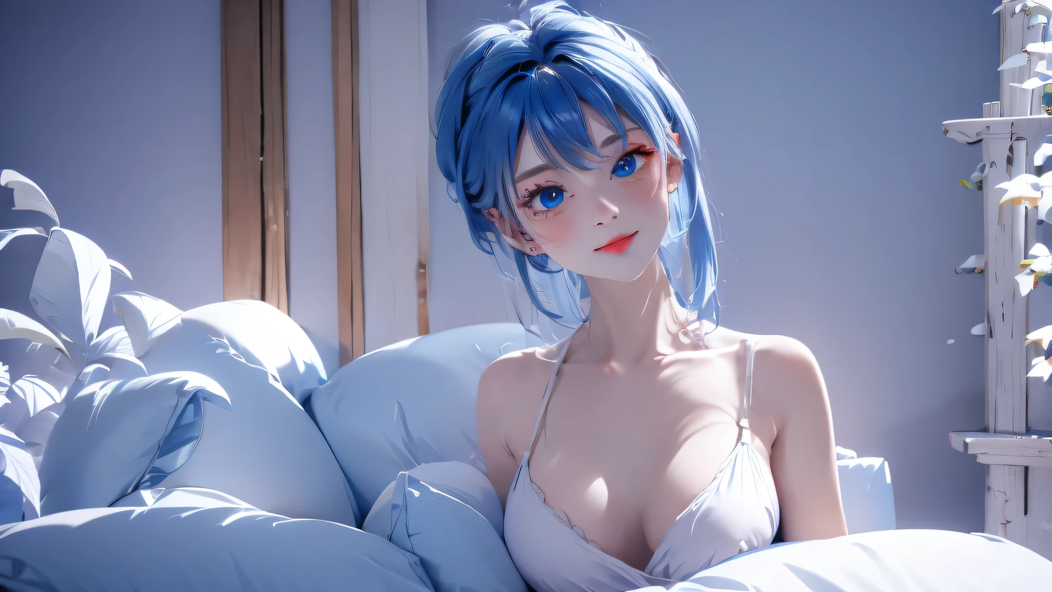 1 girl, medium light blue hair, light blue eyes, wearing sexy, city, absurdres, high res, ultrasharp, 8K, sexy, 18+